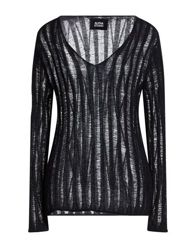 Woman Sweater Black Size 8 Wool, Recycled polyamide, Polyamide