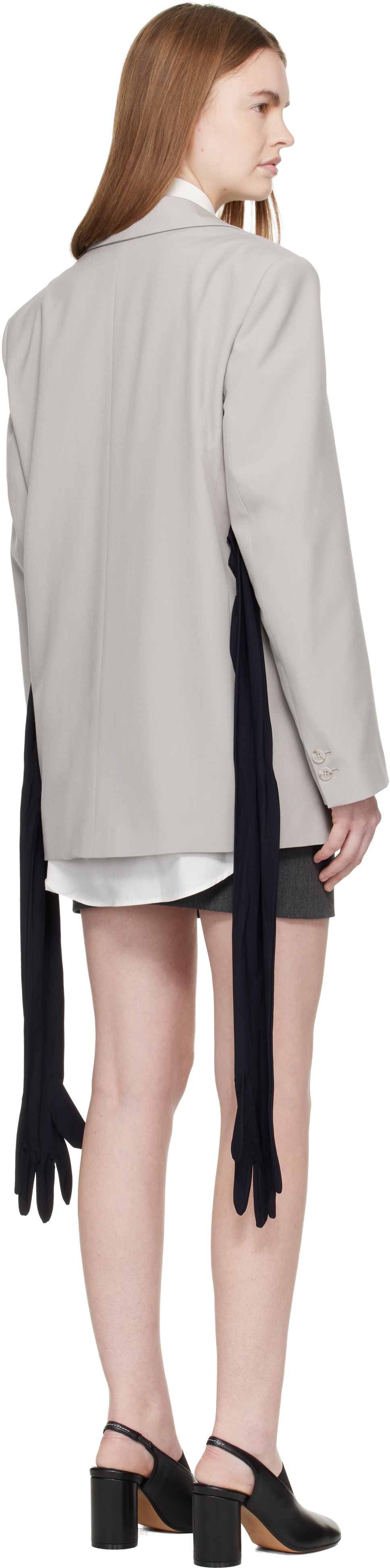 Gray Wool-Blend Blazer