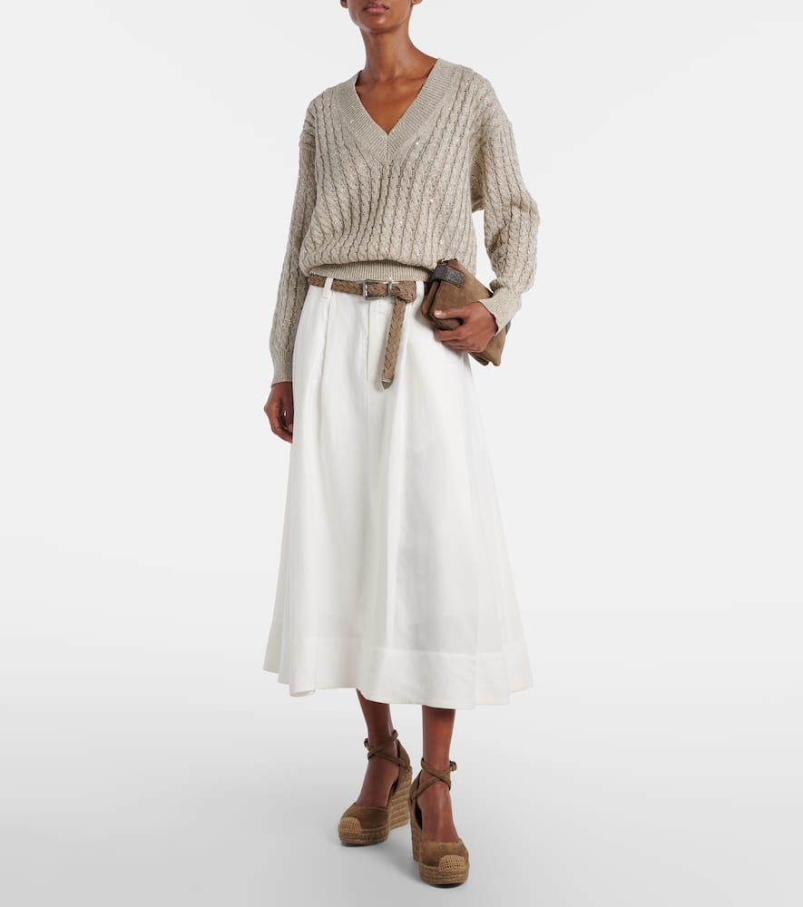 Mid-rise midi skirt
