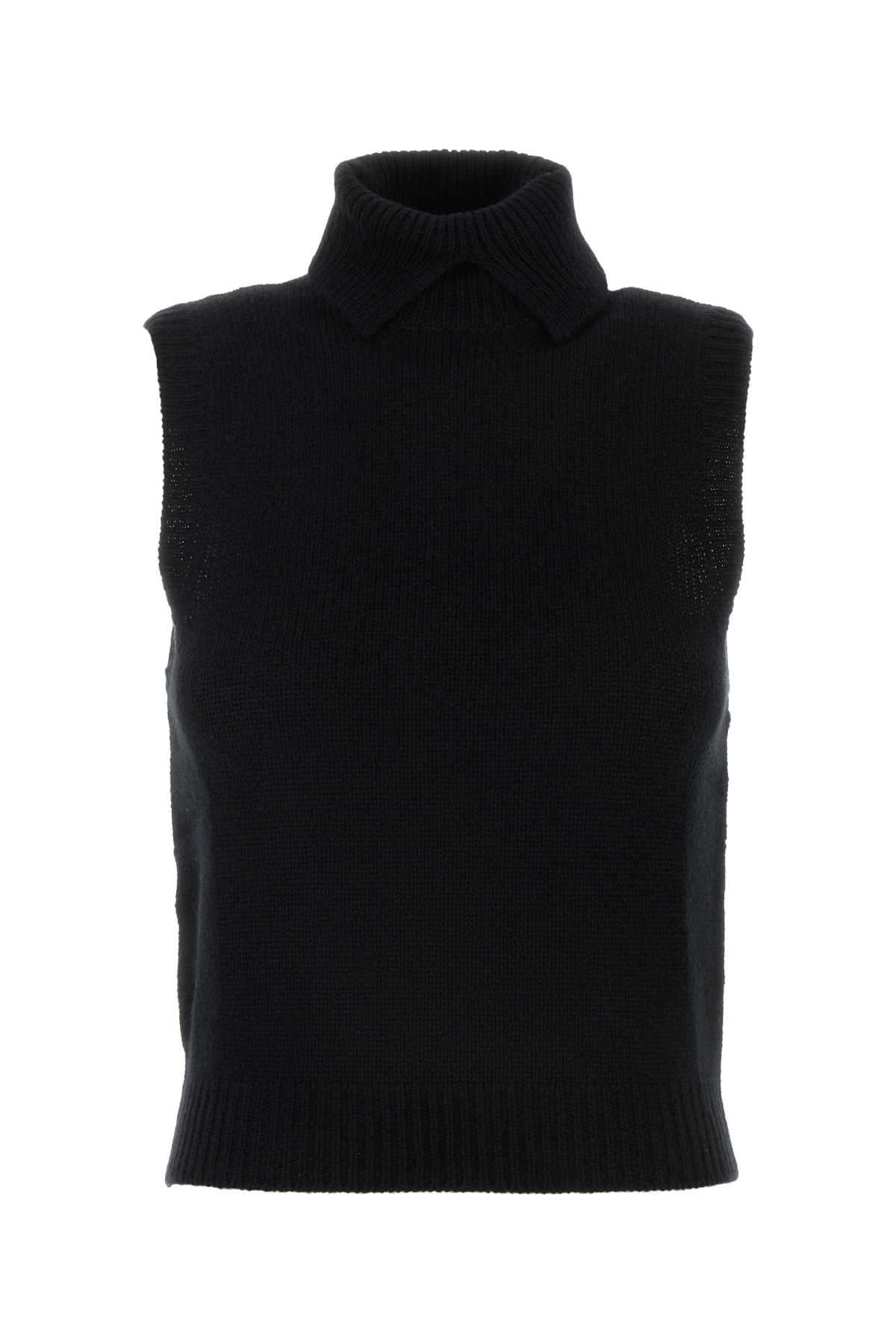 Cashmere Knit Tank Top — Black