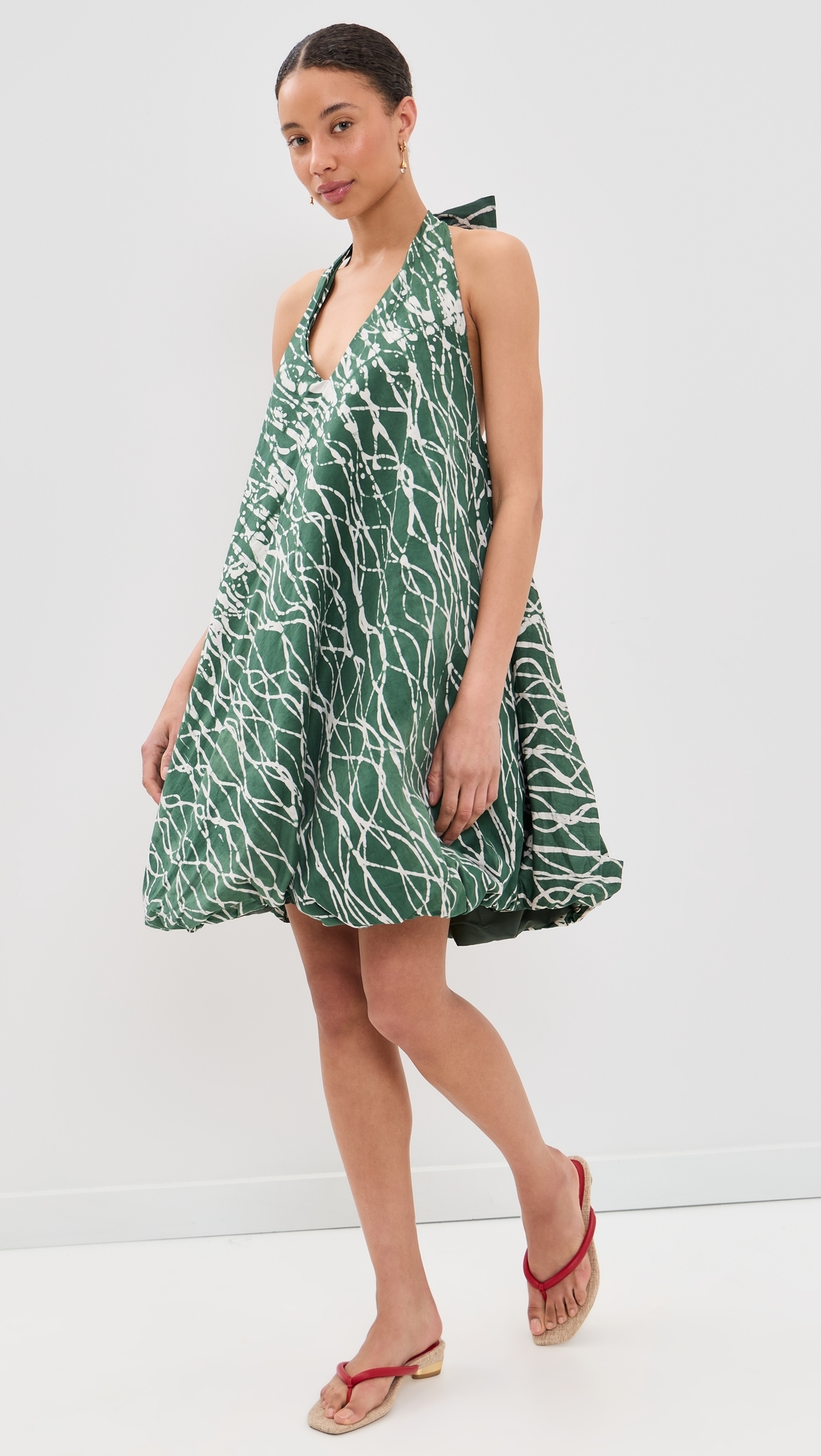 Eniola Dress Green & White