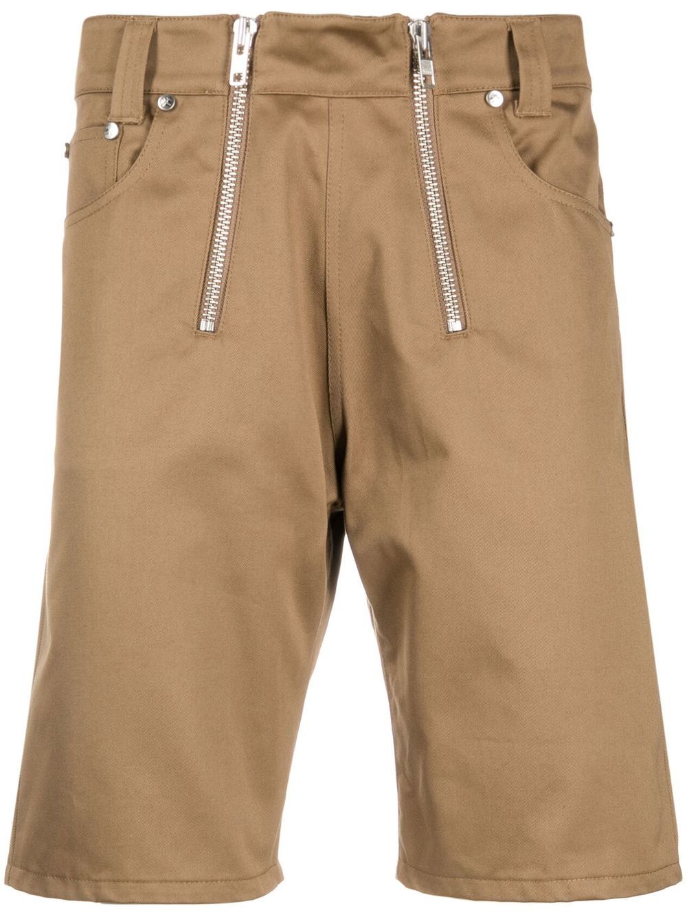Double-zip Bermuda shorts - Brown