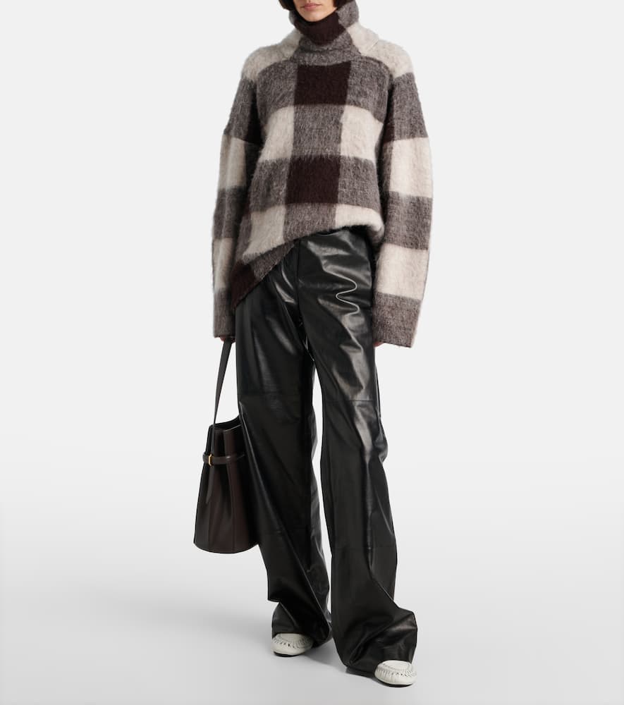 Kai checked alpaca-blend turtleneck sweater