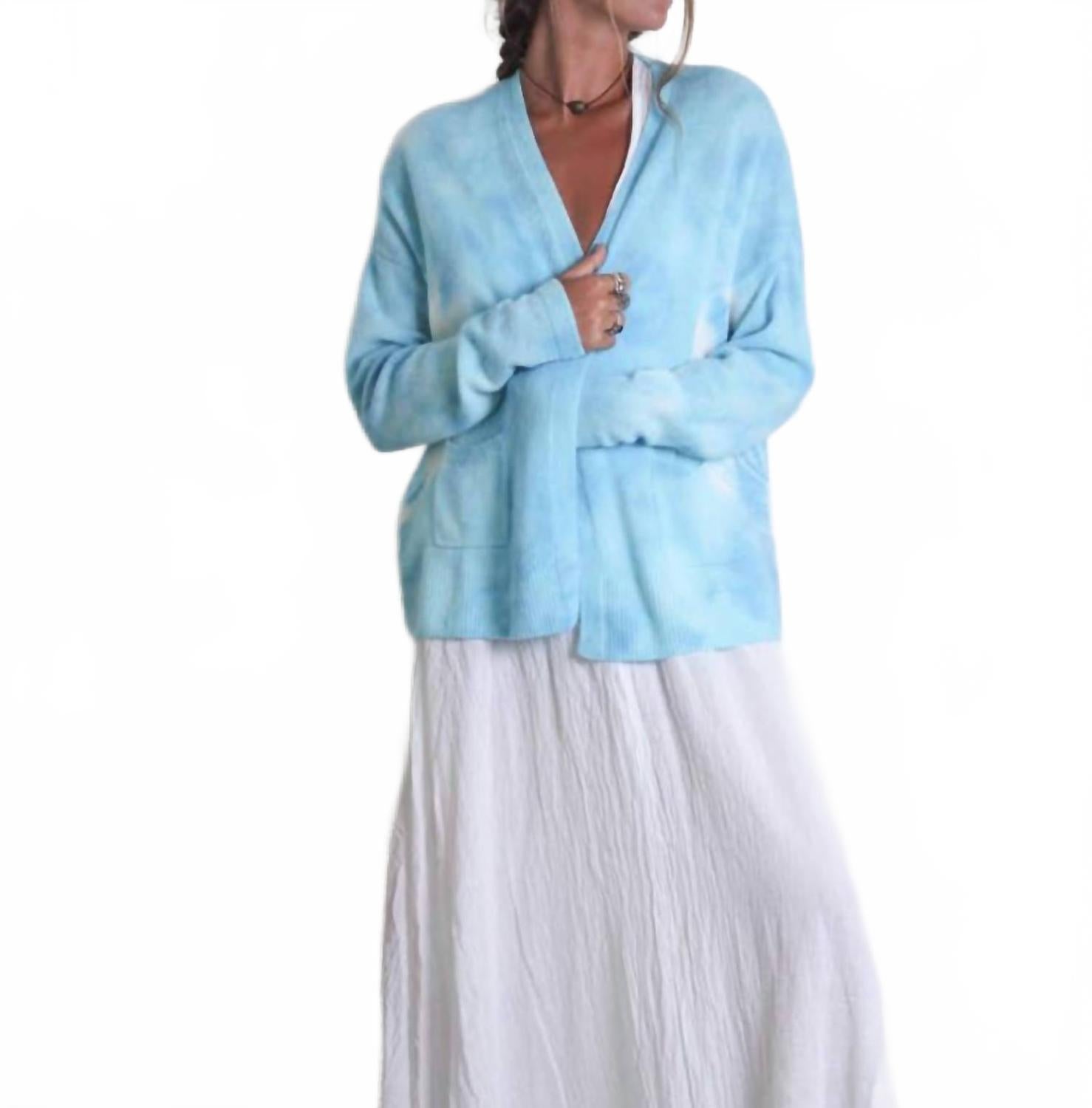 Women's Pocket Cardigan In Sky Venus