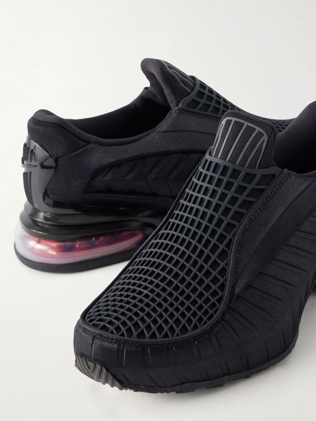 Air Max Dolce Rubber-trimmed Mesh Slip-on Sneakers - Black