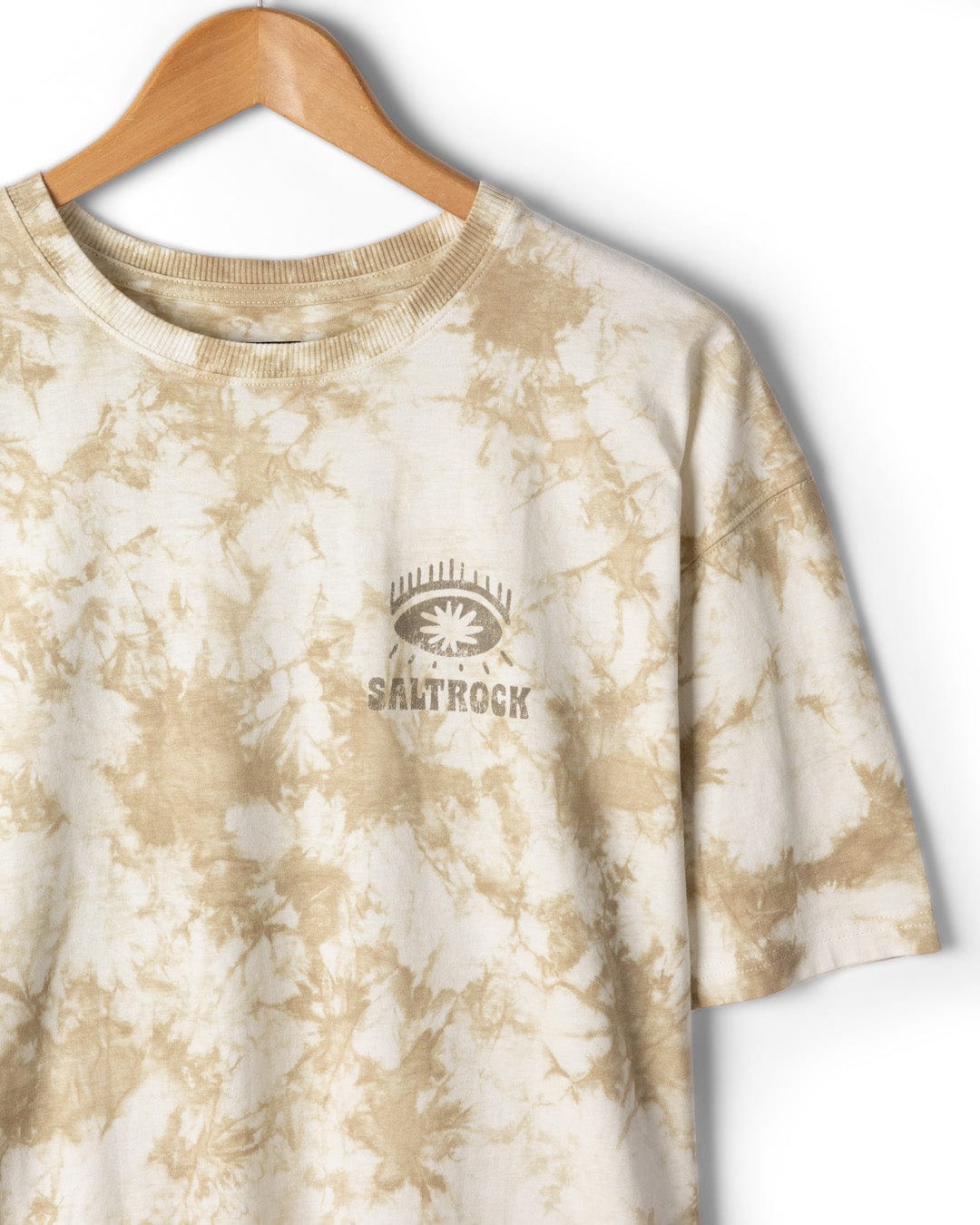 Saltrock Block Icons Mens Oversized Tie Dye T-Shirt in Crea