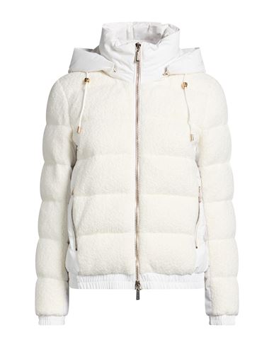 Woman Puffer Cream Size 10 Virgin Wool, Polyamide, Viscose, Cashmere