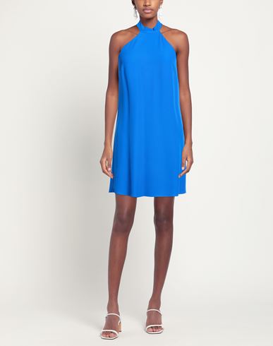 Woman Mini dress Blue Size 6 Polyester, Elastane