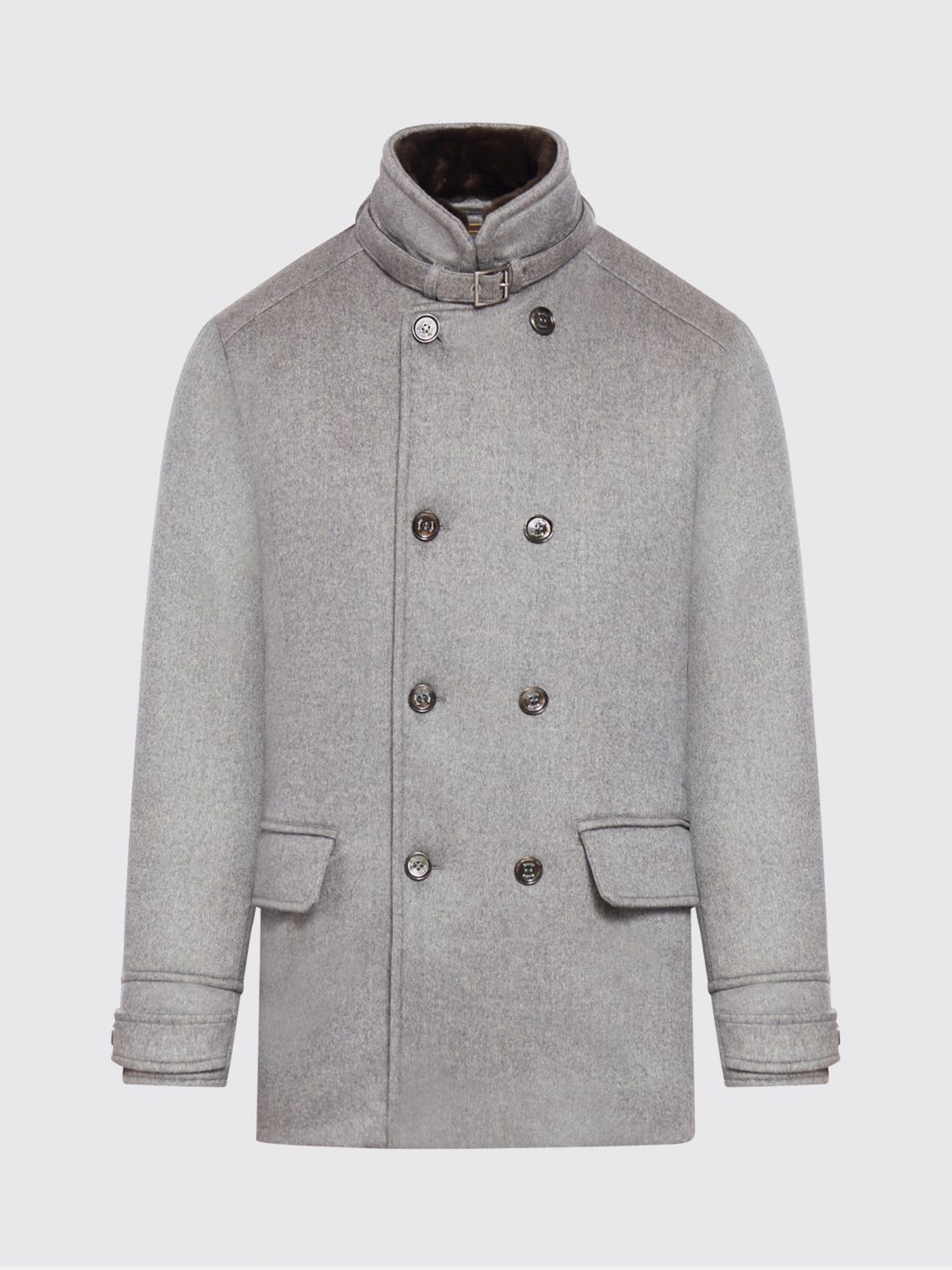 Double-breasted wool coat - Grey