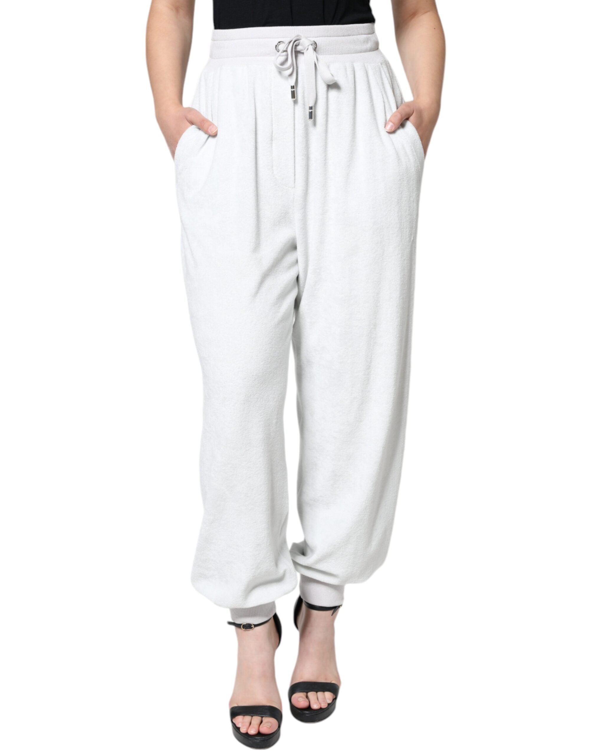Nylon Drawstring Joggers — White