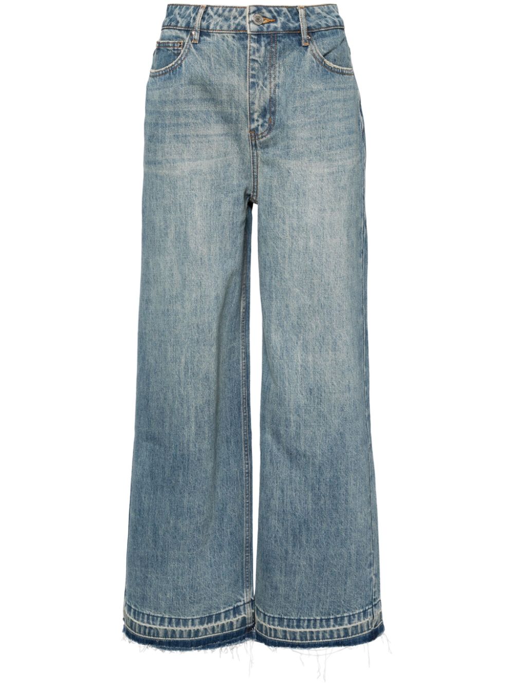 Fringed relaxed jeans - Blue
