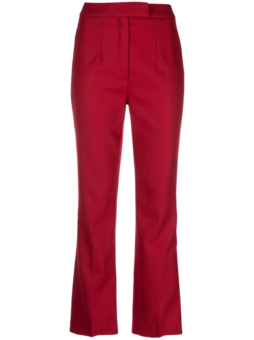 1990s straight-leg wool trousers - Red