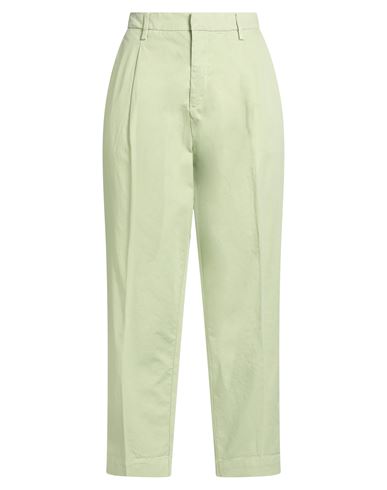 Roÿ Roger's Woman Pants Light green Size 24 Cotton, Linen, Elastane