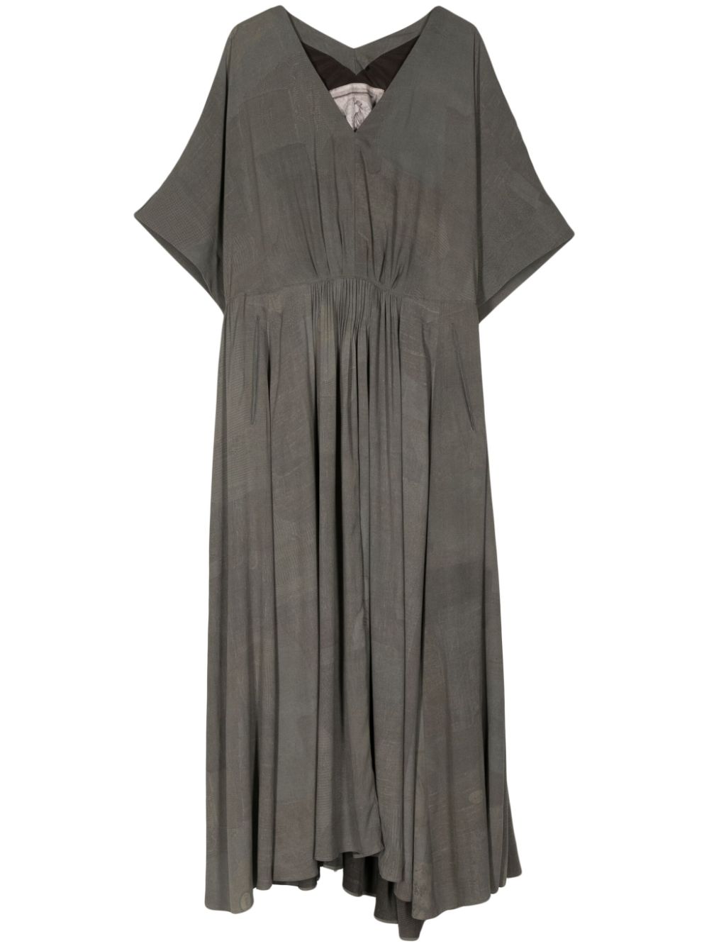 Draped silk maxidress - Grey