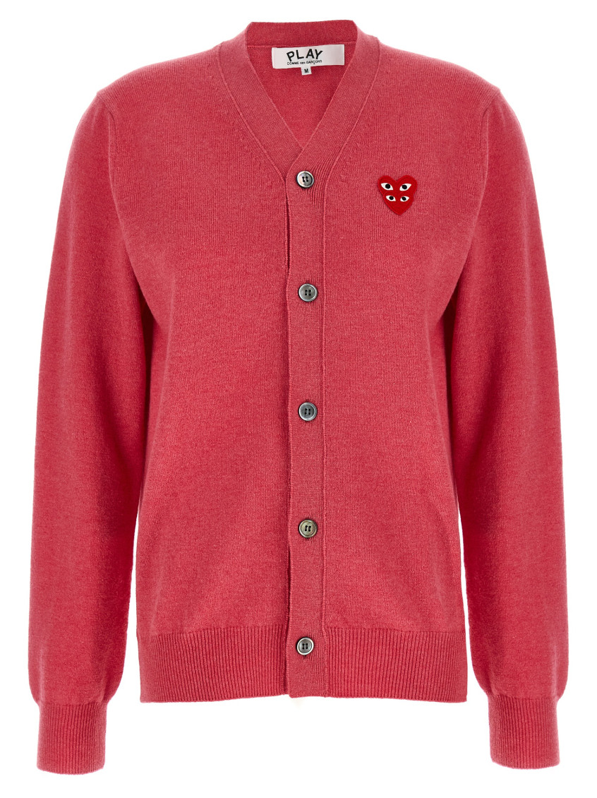 Pink Embroidered V Neck Sweater