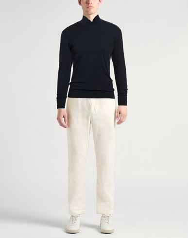 Man Turtleneck Midnight blue Size S Mulberry silk, Cotton