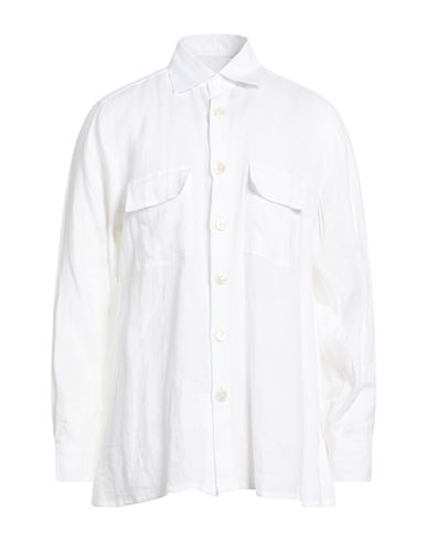 Man Shirt White Size L Linen