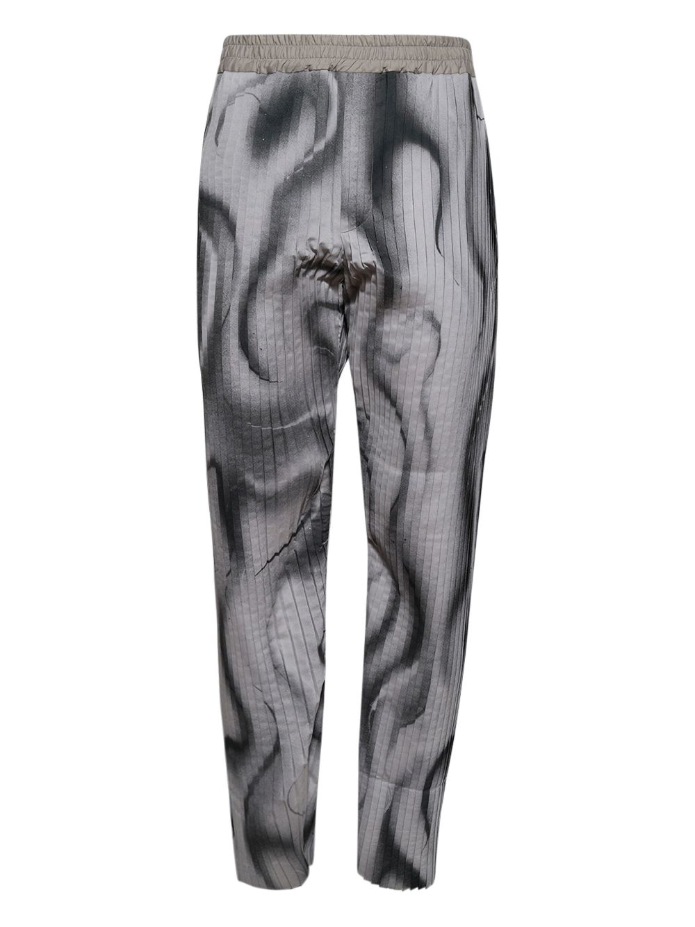 Pleated swirl-print trousers - Grey