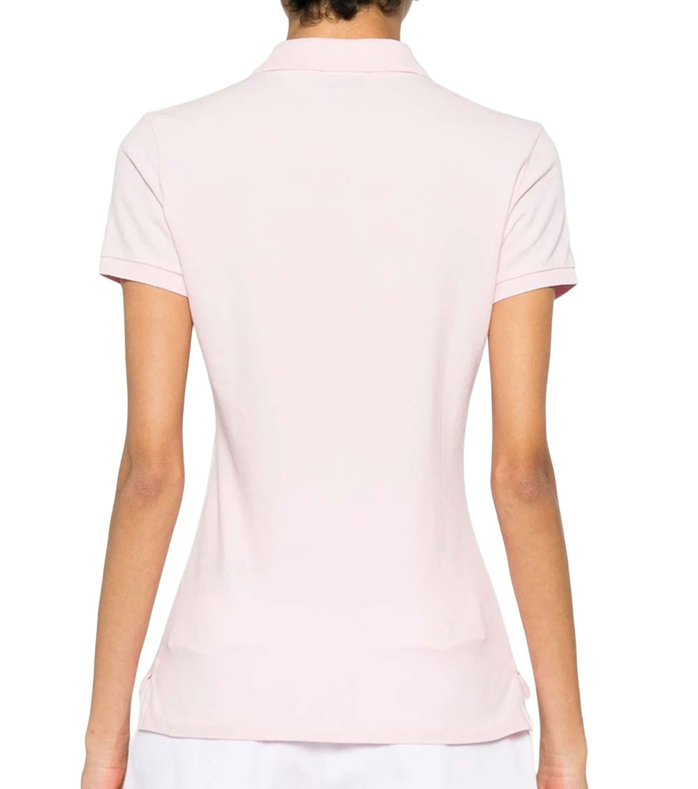 Pink Solid Shirt Collar Polo