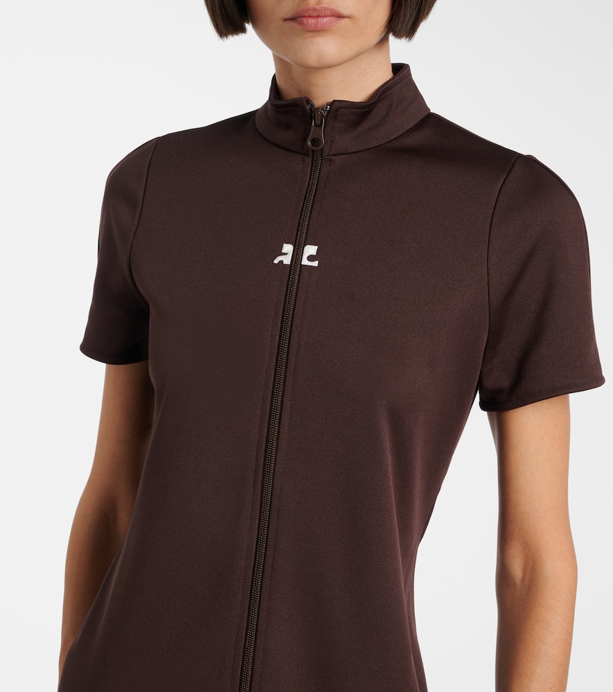 Courrèges Interlock jersey zip-up minidress