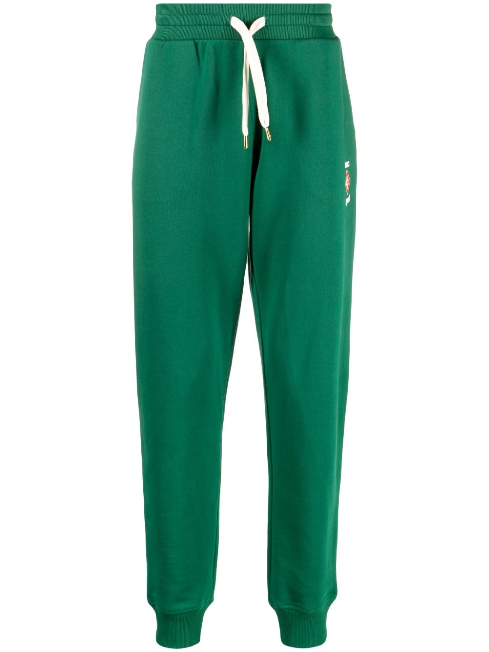 Logo-print cotton track pants - Green