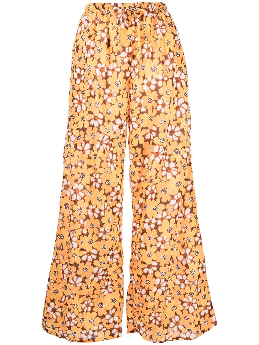 Inez floral-print trousers - Yellow
