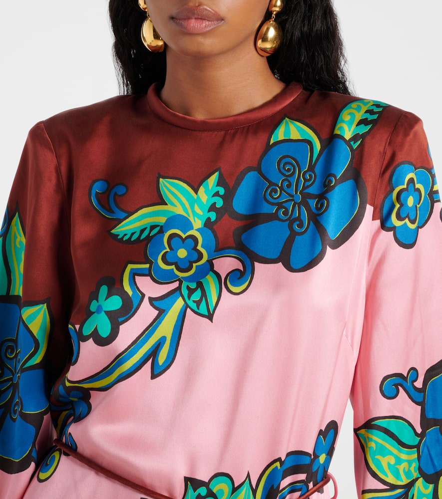 Alémais Printed silk satin maxi dress