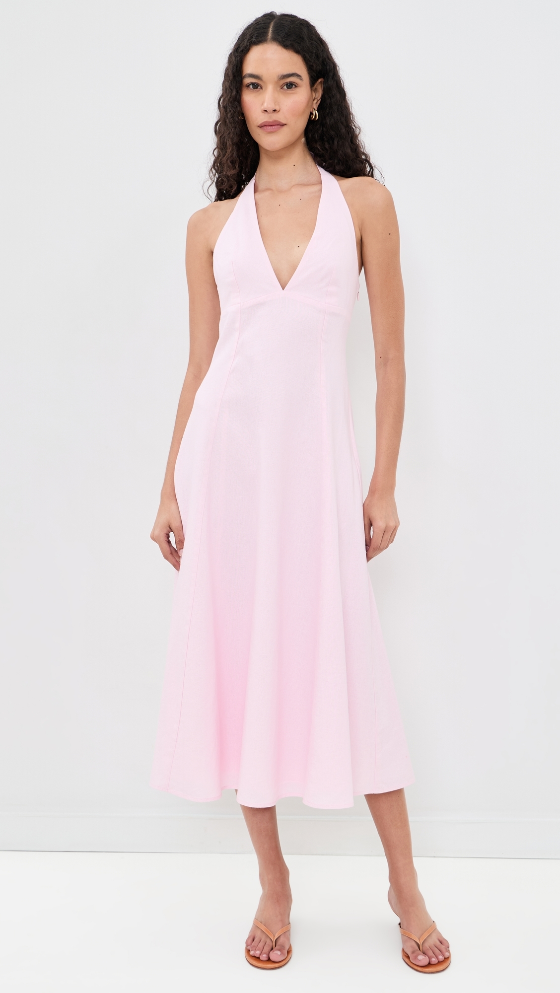 Heidi Halter Midi Dress Light Pink