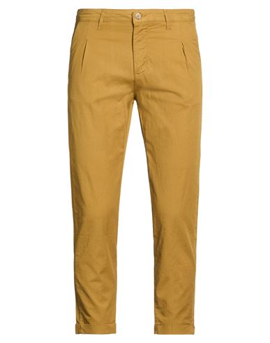 Man Pants Mustard Size 28 Cotton, Linen, Elastane