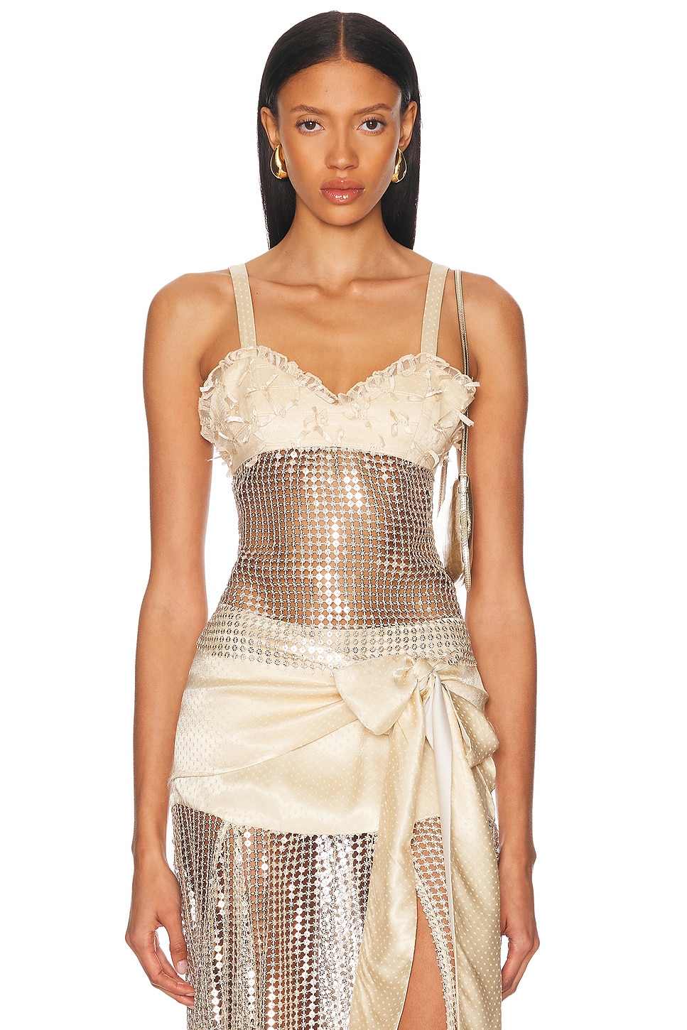 SIEDRES Locean Top in Cream,Metallic Silver.  42. Also in 34