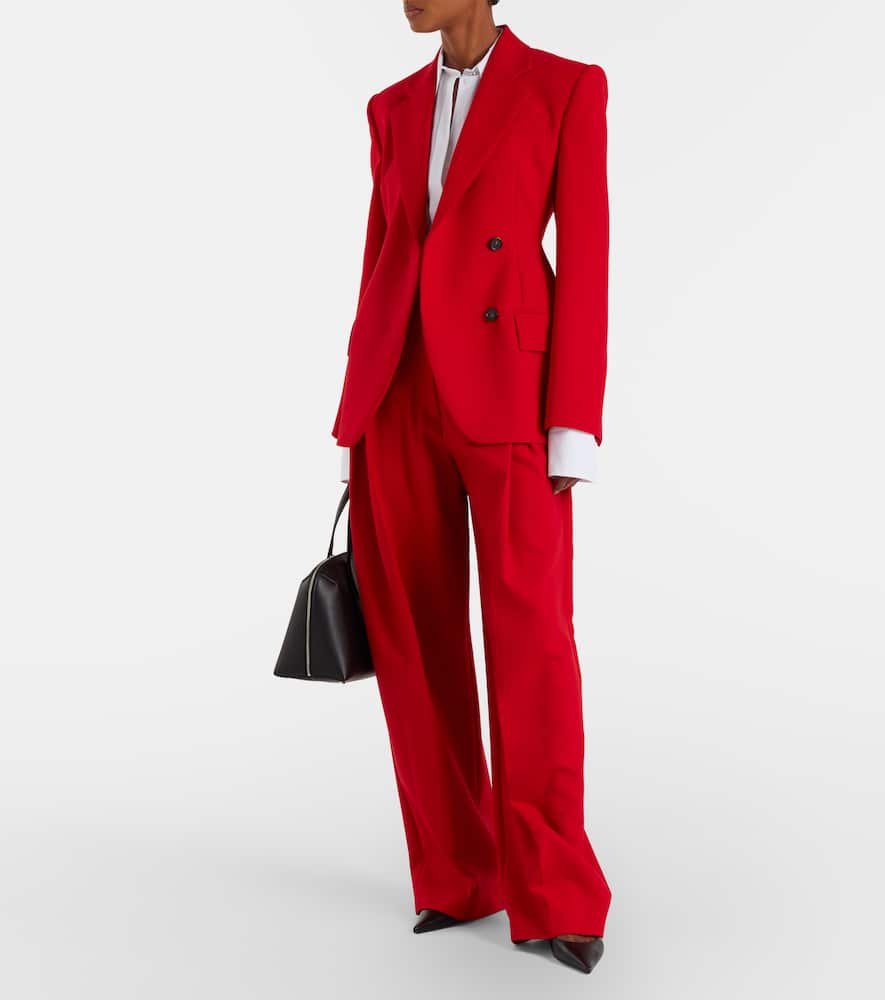 Double-breasted peplum blazer