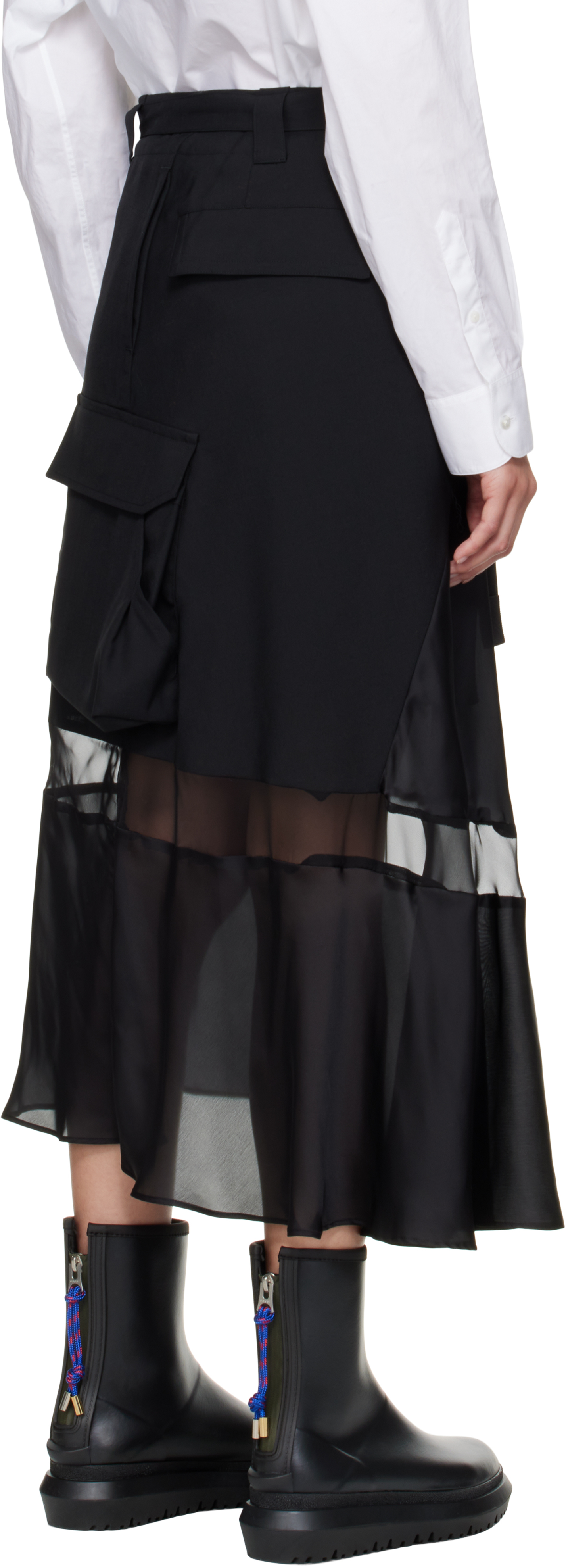 Black Suiting Midi Skirt