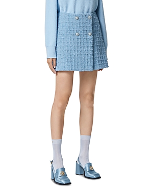 Tweed high-waist skirt - Pink