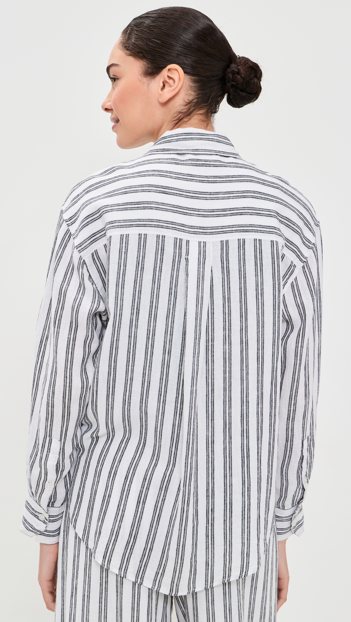 Perfect Stripe Button Up Shirt White