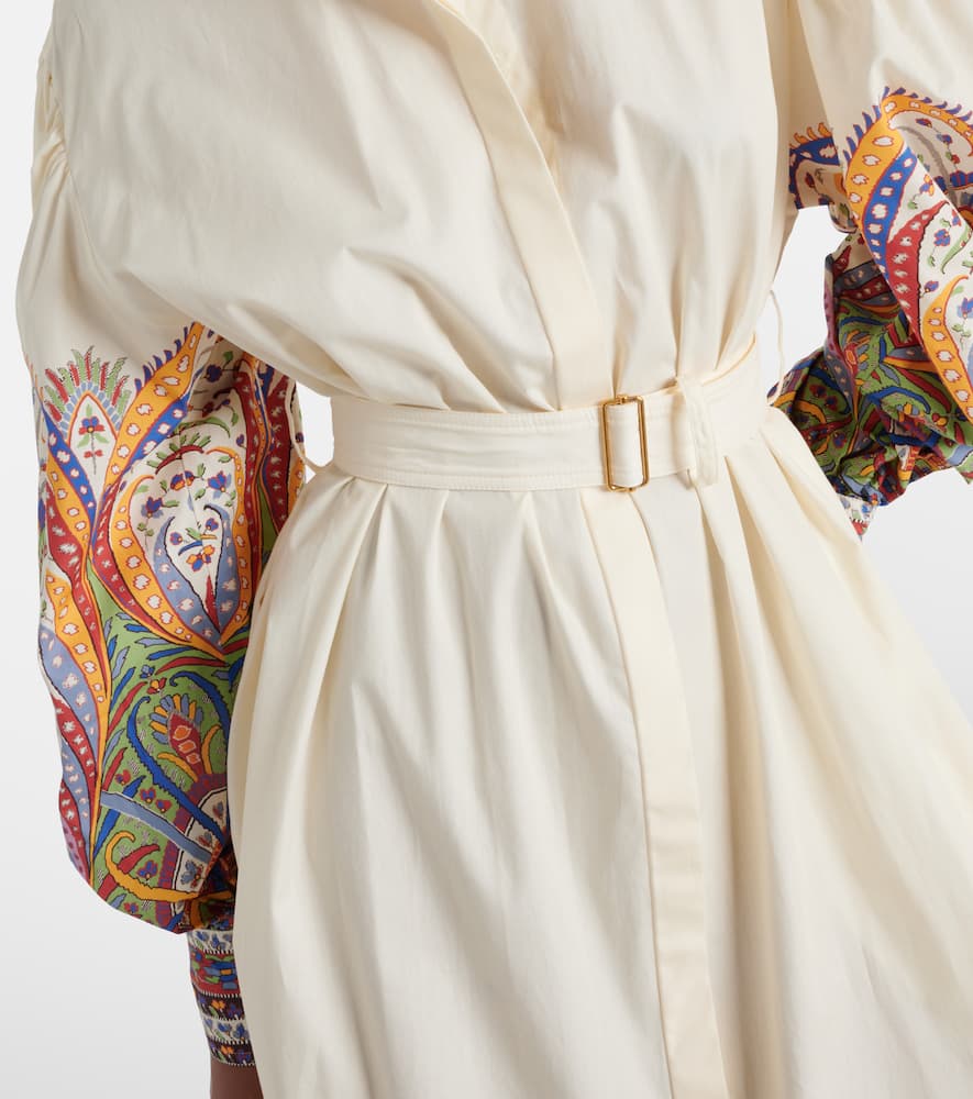 Paisley cotton midi shirt dress
