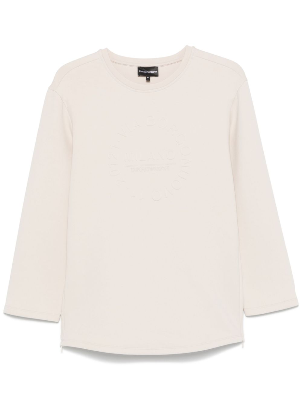 Logo-embossed jersey sweatshirt - Neutrals