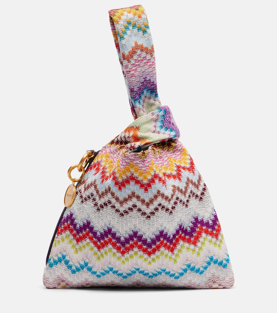 Zigzag Small jacquard top-handle bag