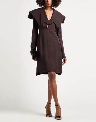 Woman Midi dress Dark brown Size 4 Viscose, Silk