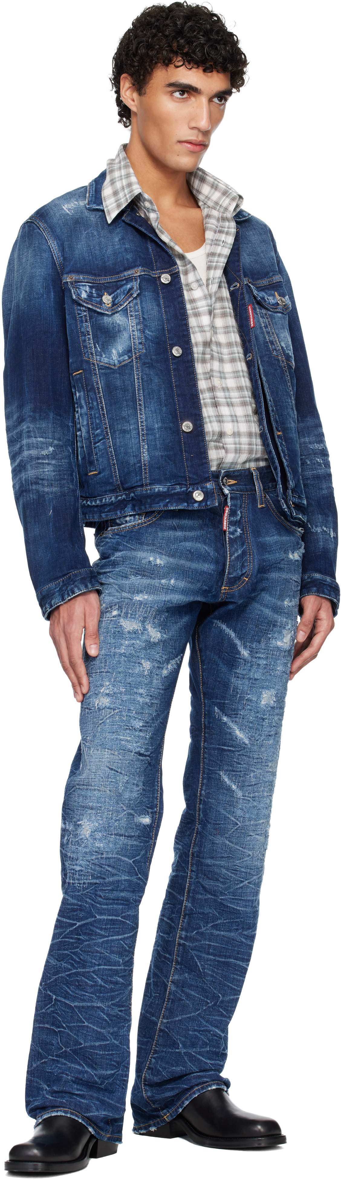 Navy Dark Scratch Wash 'The American' Jeans