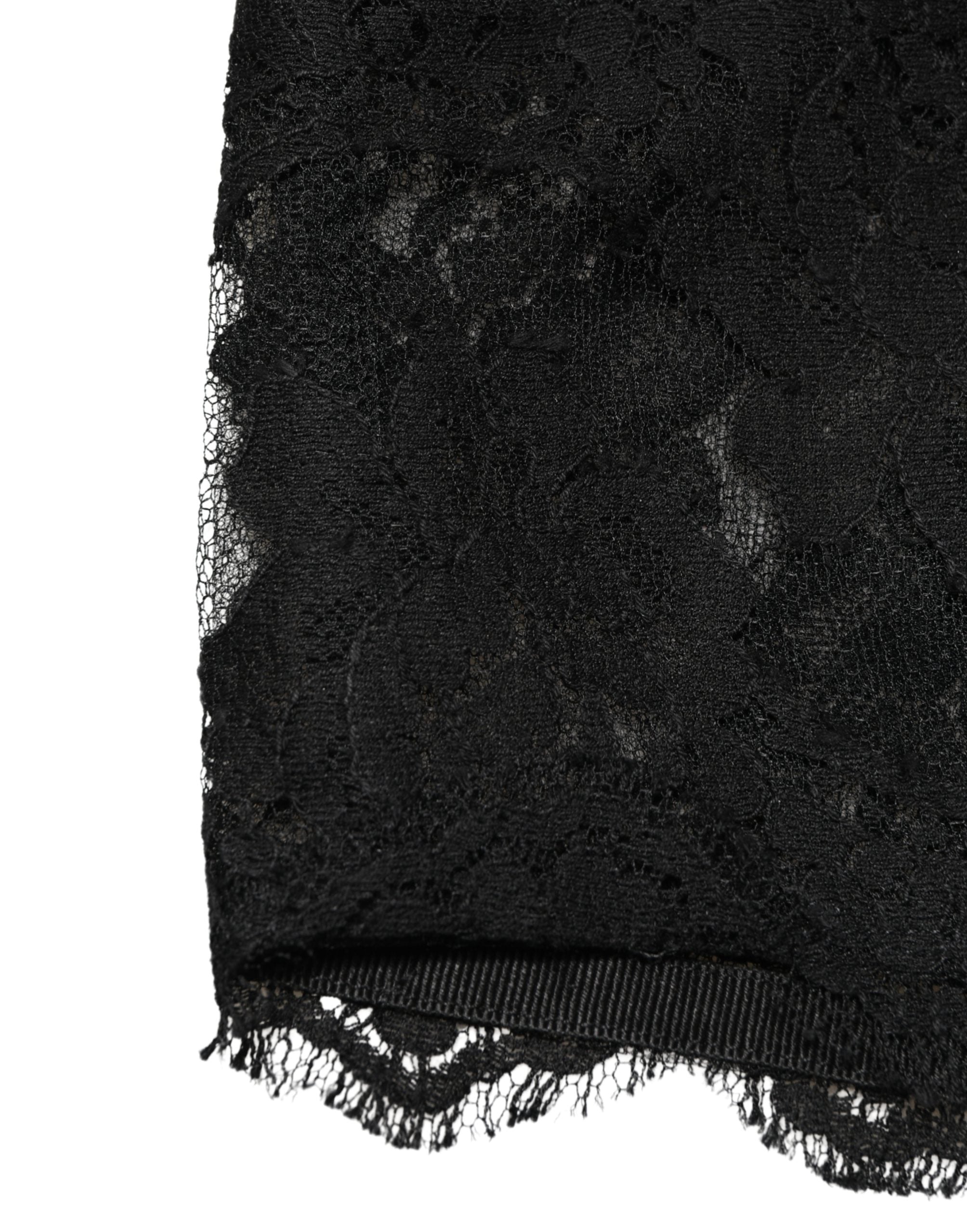 Lace Bandeau Tank Top — Black