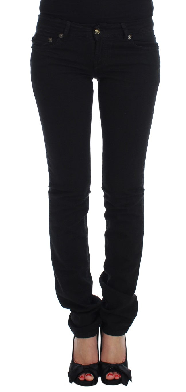 Cotton Stretch Slim Skinny Jeans — Black