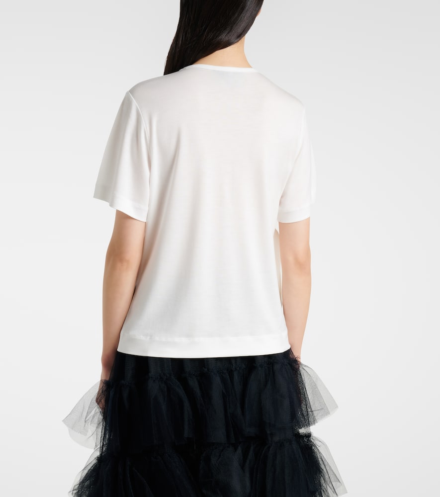 Bow-detail jersey T-shirt