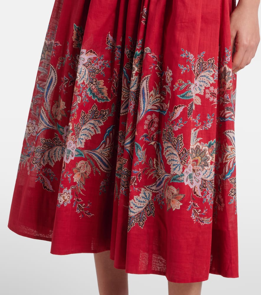 Rhiannon gathered paisley cotton midi dress