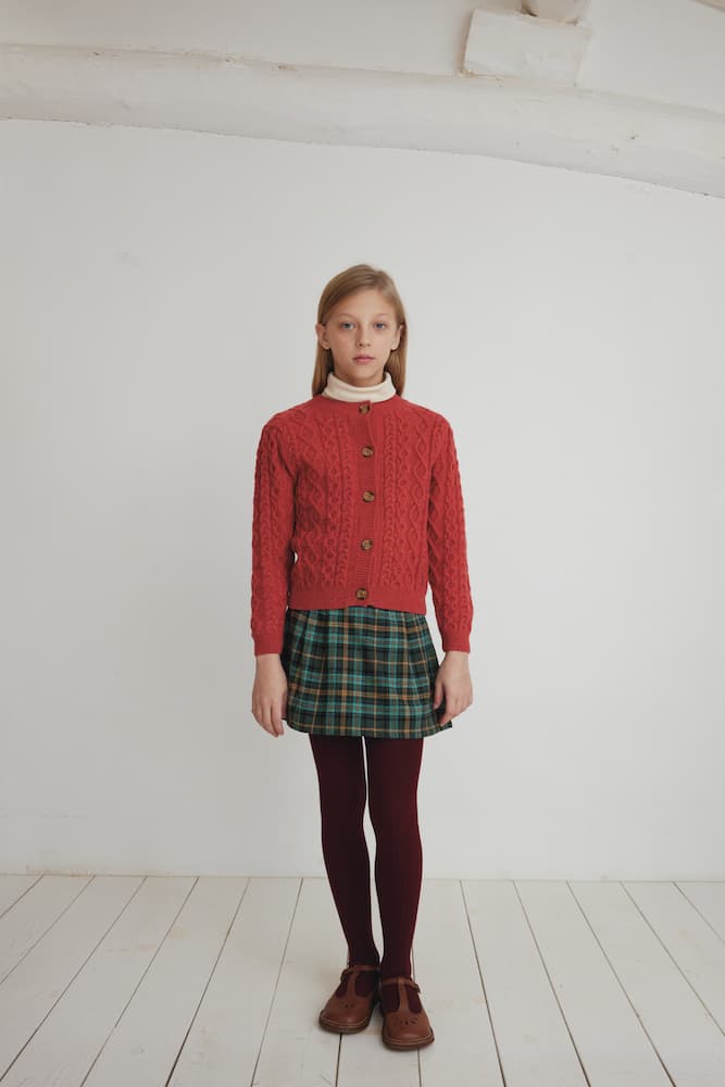 Seraphina plaid cotton tweed skirt