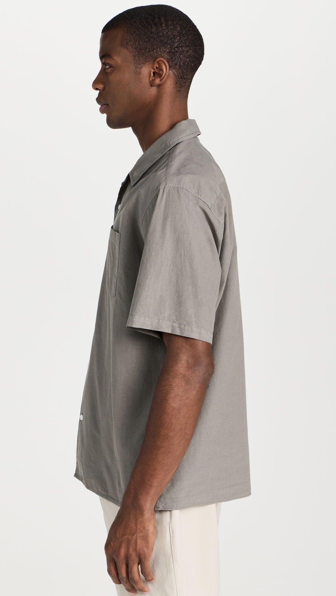 Carsten Cotton Tencel Shirt Mid Khaki