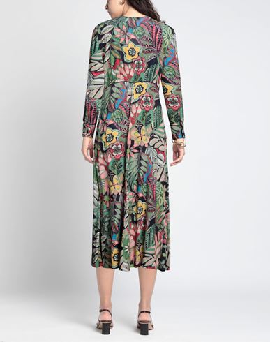 Woman Midi dress Green Size 12 Viscose