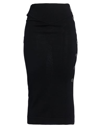 Woman Midi skirt Black Size M Virgin Wool