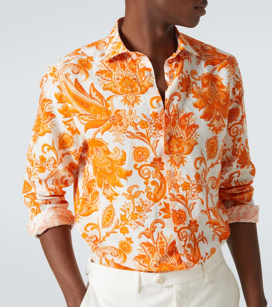 Roma printed linen shirt