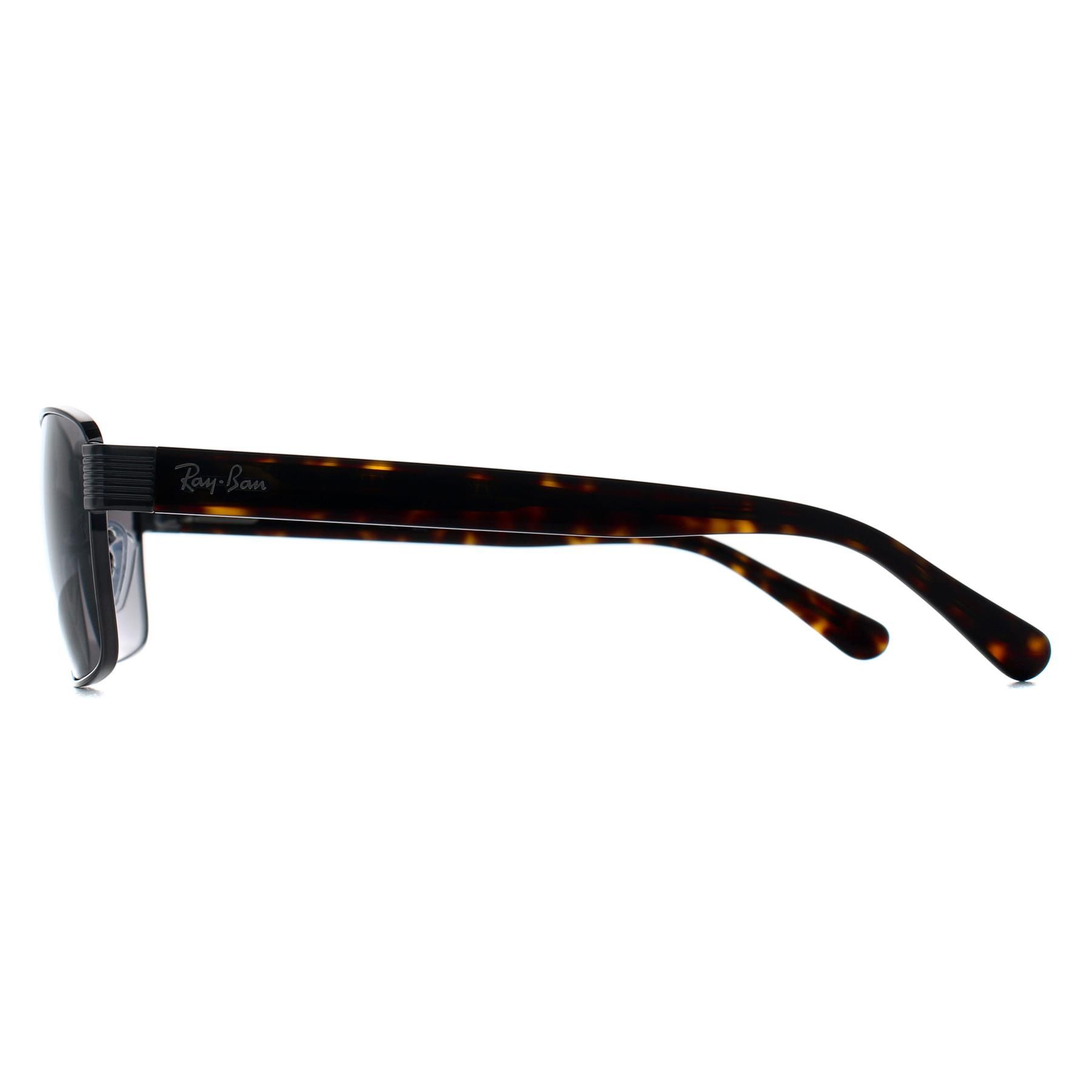 Ray-Ban Rectangle Gunmetal Havana Dark Grey RB