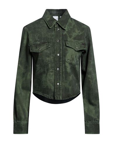 Woman Denim shirt Dark green Size 0 Cotton, Lyocell